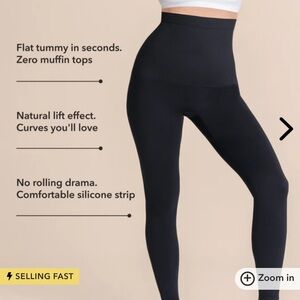 SHAPERMINT Essentials High-Waisted Shaping Leggings Black Size BRAND NEW